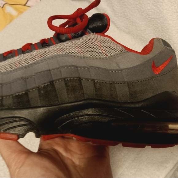 Nike Air Max 95 Suede Gray, Black and Red Sneakers - Picture 10 of 10